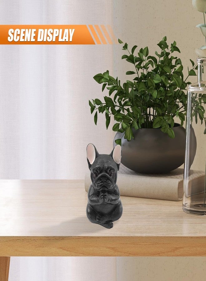DUSCOKE Meditating Bulldog Pug Dog Figurine Car Dash Ornament - Cute Resin Zen Yoga Dog Statue for Car Dashboard&Center Console Decoration - Auto Interior Ornament for Home Office Desktop (A Style) - Image 4